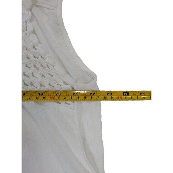 Lucky Brand Womens Sleeveless White Crochet Detailed Cotton Top Size L, NWT. - Picture 7 of 8